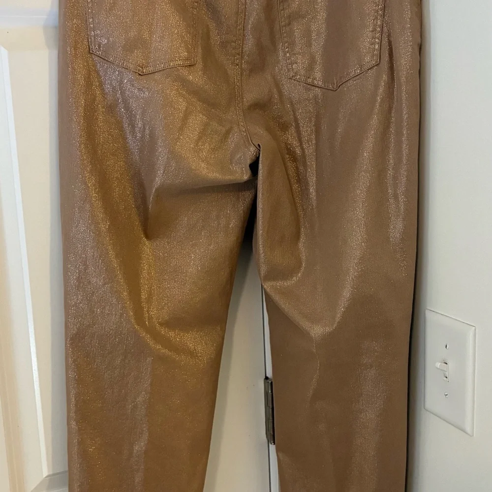 Talbots Slim Ankle Jeans Gold Shimmer Size 12